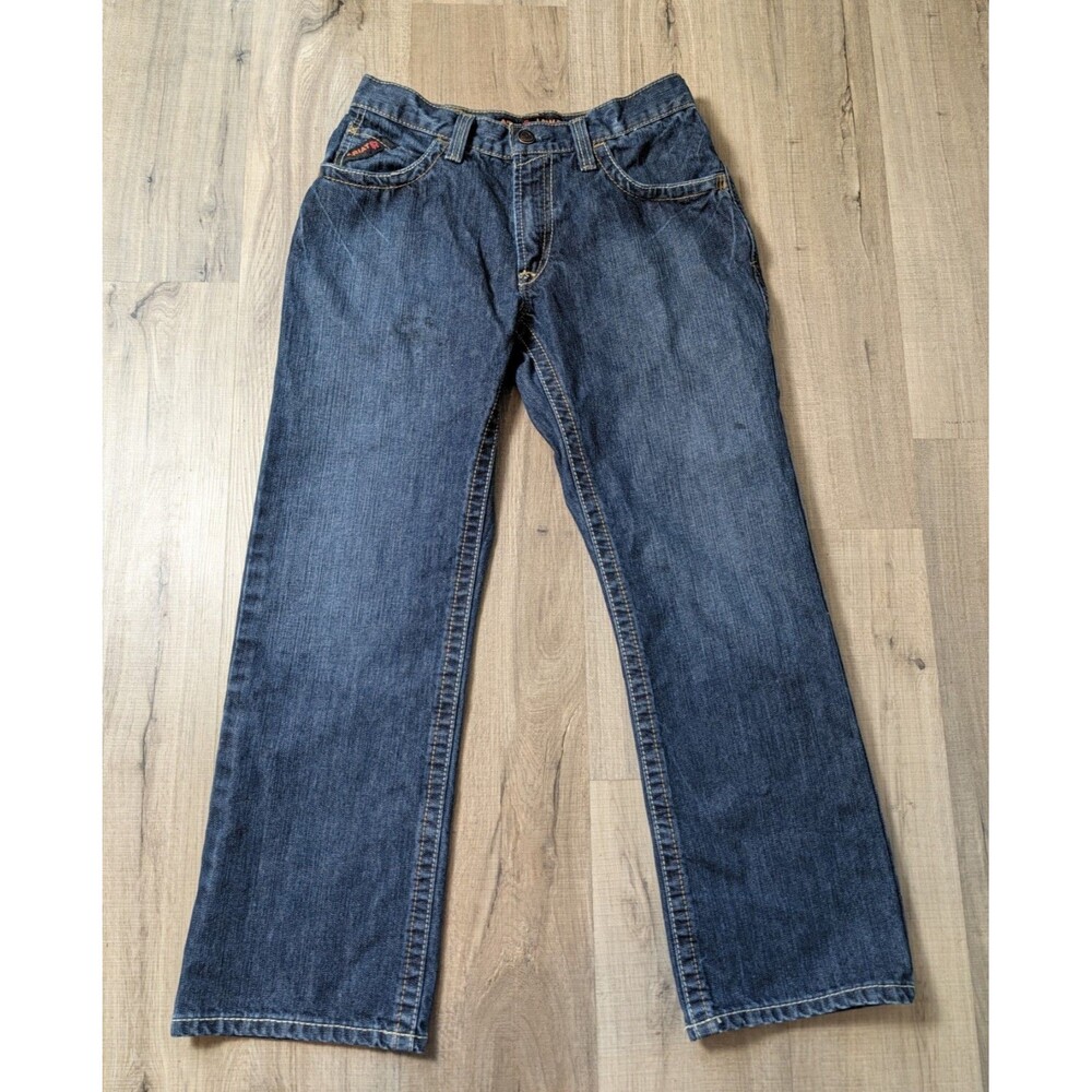 Ariat FR M4 Size 30X30 Low Rise Boot Cut Fire Resistant Dark Wash Blue Jeans